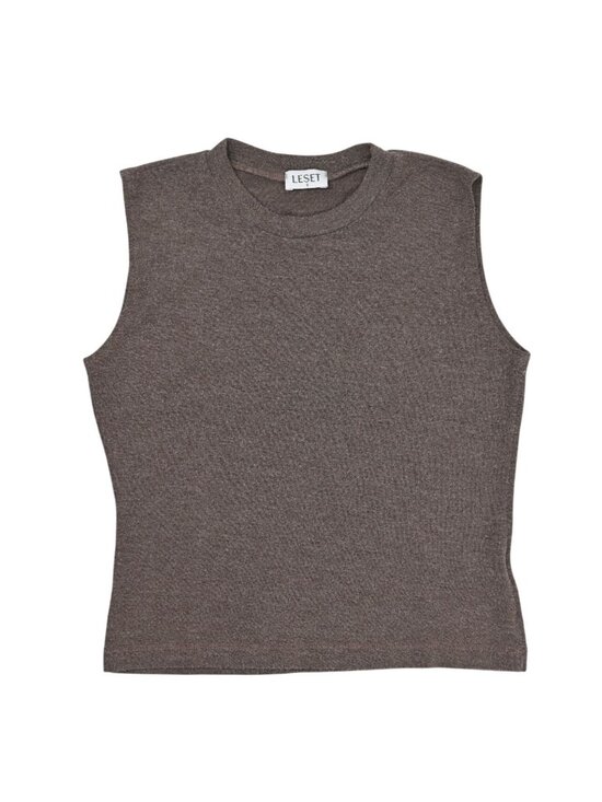 LESET Tops - LESET Lounge Tank Top in Brown